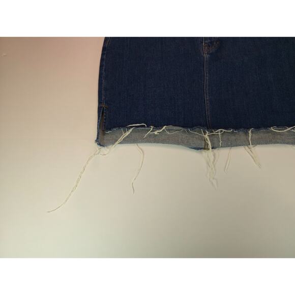 MADEWELL Womens Size 27 Flap Denim Raw Hem Mini Jean Skirt 17" Long - Picture 2 of 8